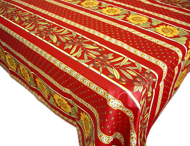 French coated tablecloth (Vallauris. red)